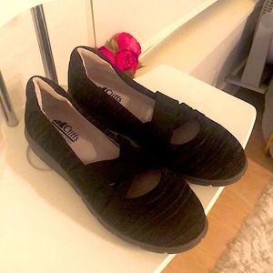 Cliffs by White Mountain Womens Felice Fabric Flats Shoes Black Size 8